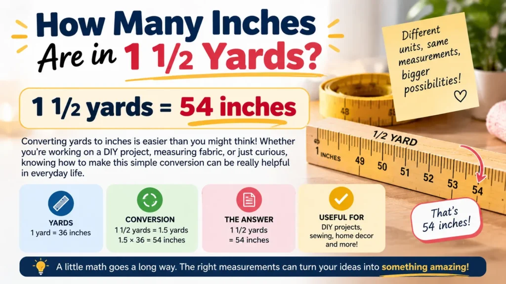 How Many Inches Are in 1 1/2 Yards