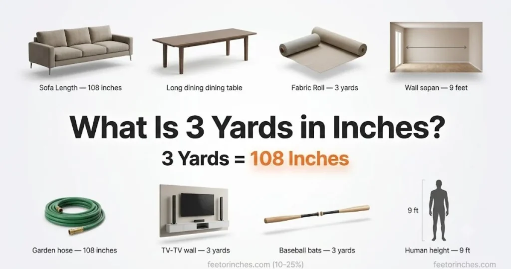 How Many Inches Are in 3 Yards? Exact Conversion Guide