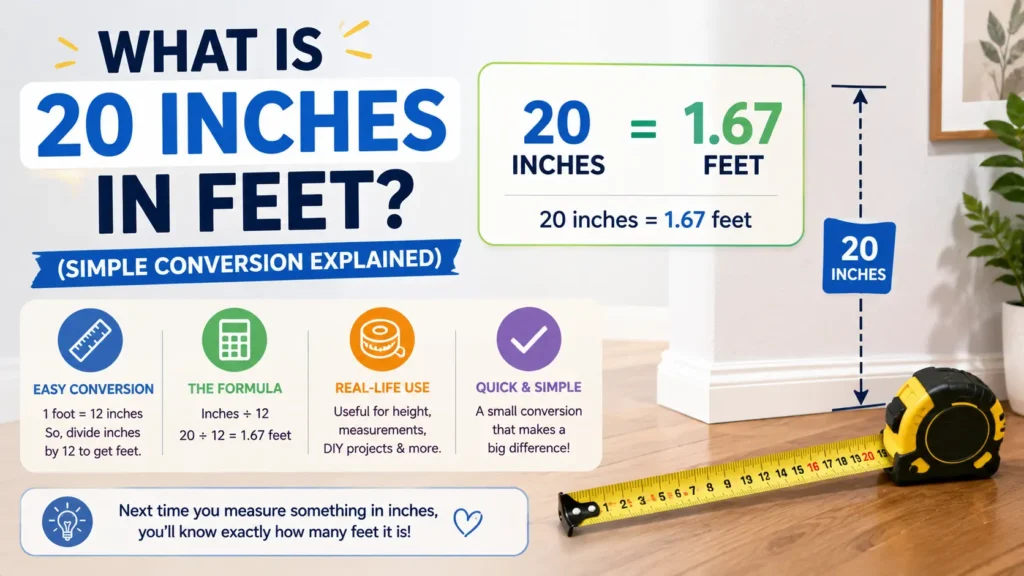 What Is 20 Inches in Feet? (Simple Conversion Explained)