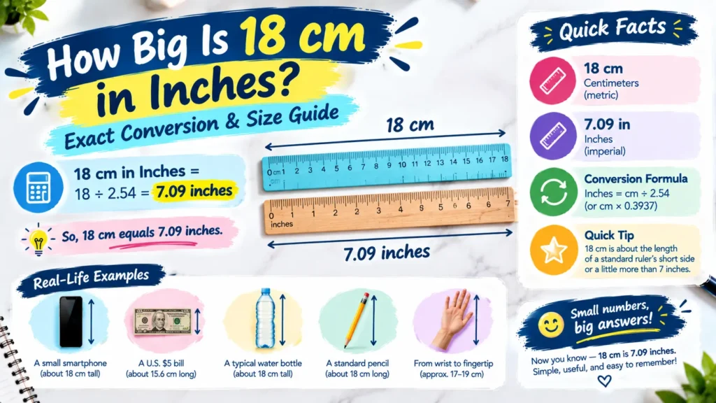 How Big Is 18 cm in Inches