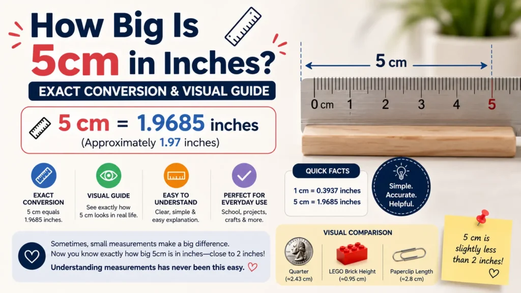 How Big Is 5cm in Inches? Exact Conversion & Visual Guide