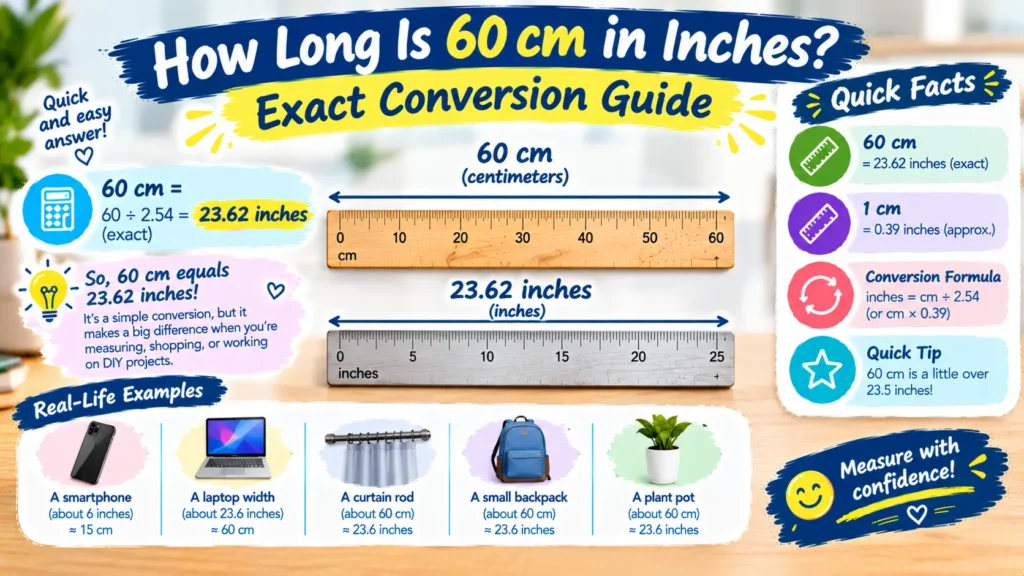 How Long Is 60 cm in Inches