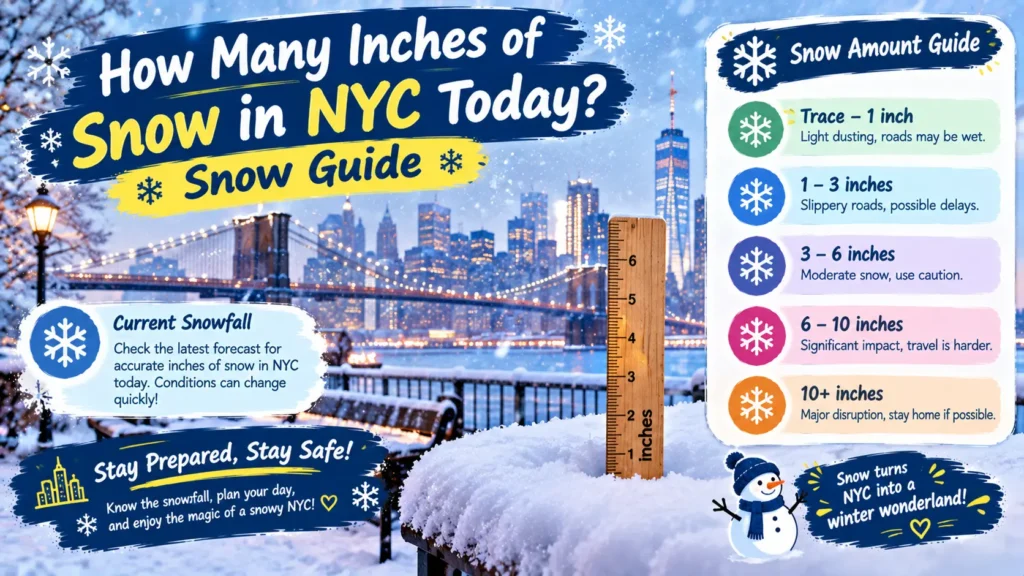 How Many Inches of Snow in NYC Today
