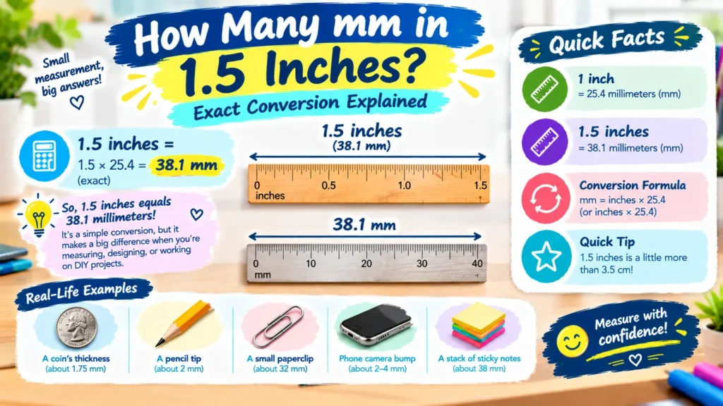 How Many mm in 1.5 Inches
