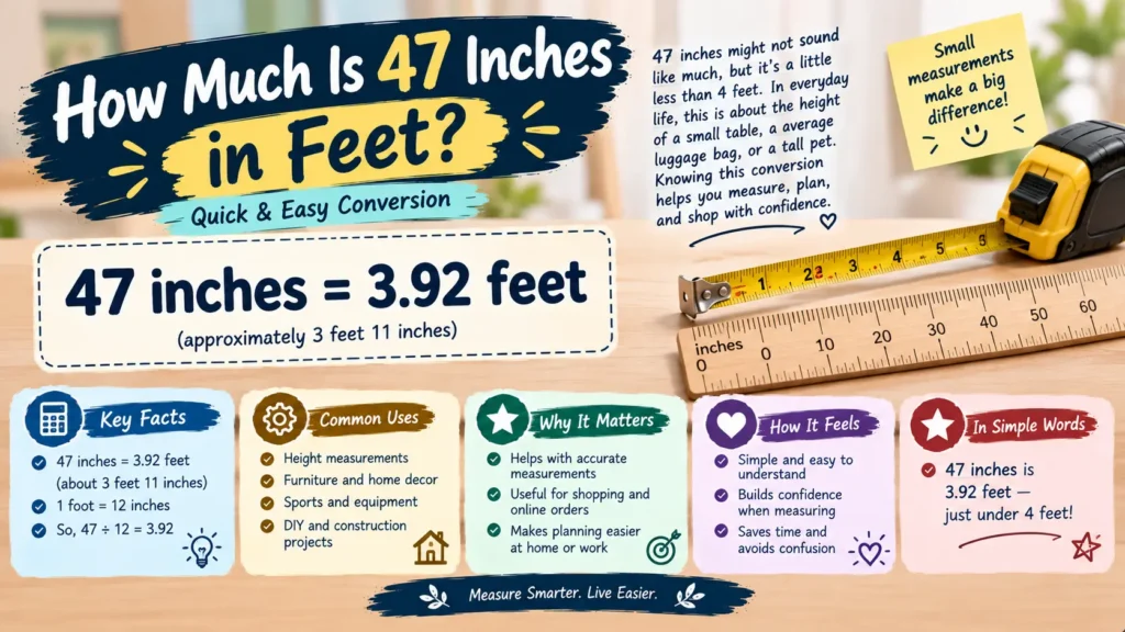 How Much Is 47 Inches in Feet