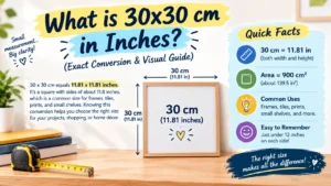 What is 30x30 cm in inches