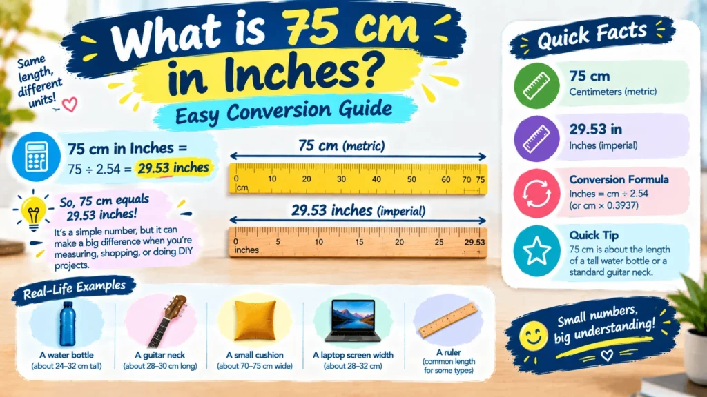 What is 75 cm in inches