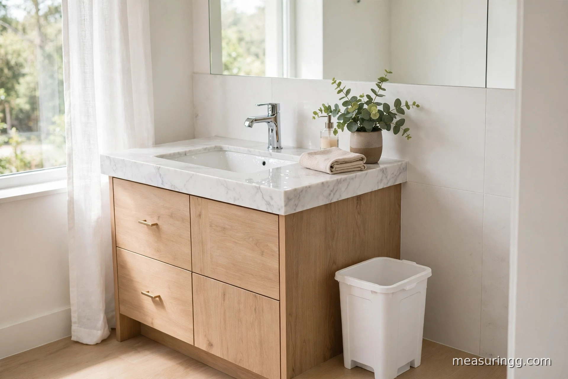A Small Bathroom Trash Can