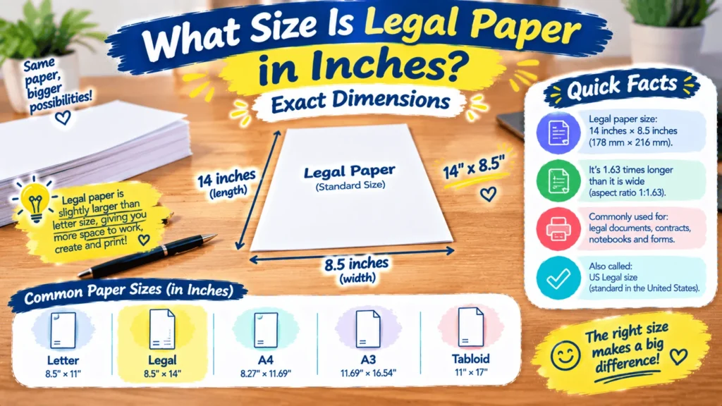 What Size Is Legal Paper in Inches